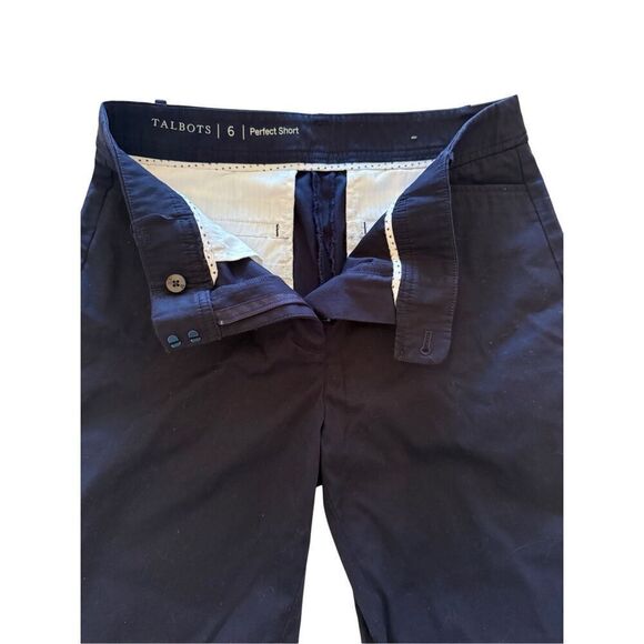 NWT Talbots Womens Navy Blue Flat Front Cotton Stretch Chino Perfect Shorts Sz 6 - Picture 13 of 13